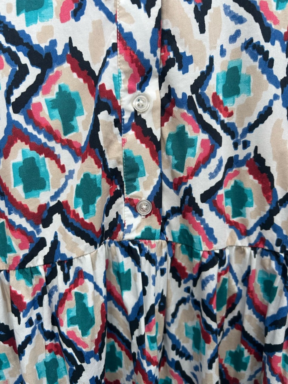Anthropologie Maeve Bettina Tiered Geometric Shirt dress, size L, - Picture 7 of 11
